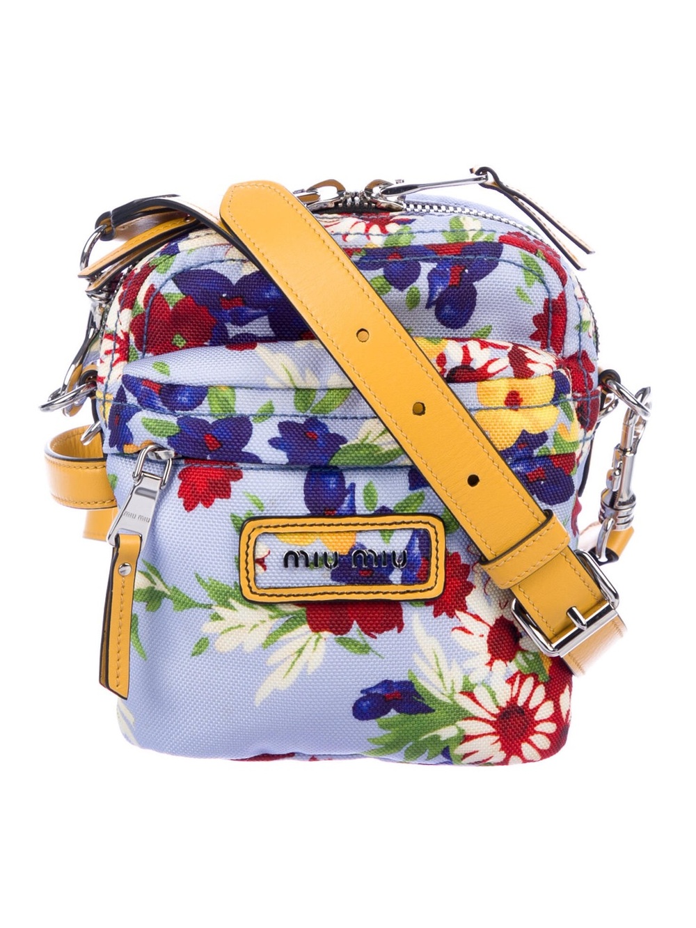 Miu Miu Cordura Bouquet Crossbody - Floral Yellow Strap Like New Full Inclusion